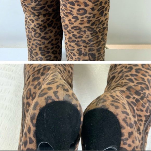 Stuart Weitzman brown animal print tall boots - Picture 6 of 10